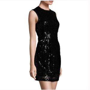 Nanette Lepore Not Fade Away Sheath Black Metallic Sequin Cocktail Holiday Small